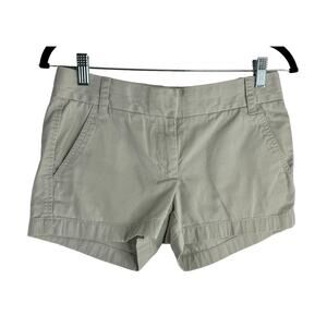 J Crew Womens Shorts Beige Broken In Casual Chino Cotton Twill Pockets size 0